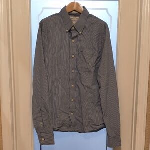 Abercrombie & Fitch Blue and White Pinstripe Button-Down Shirt